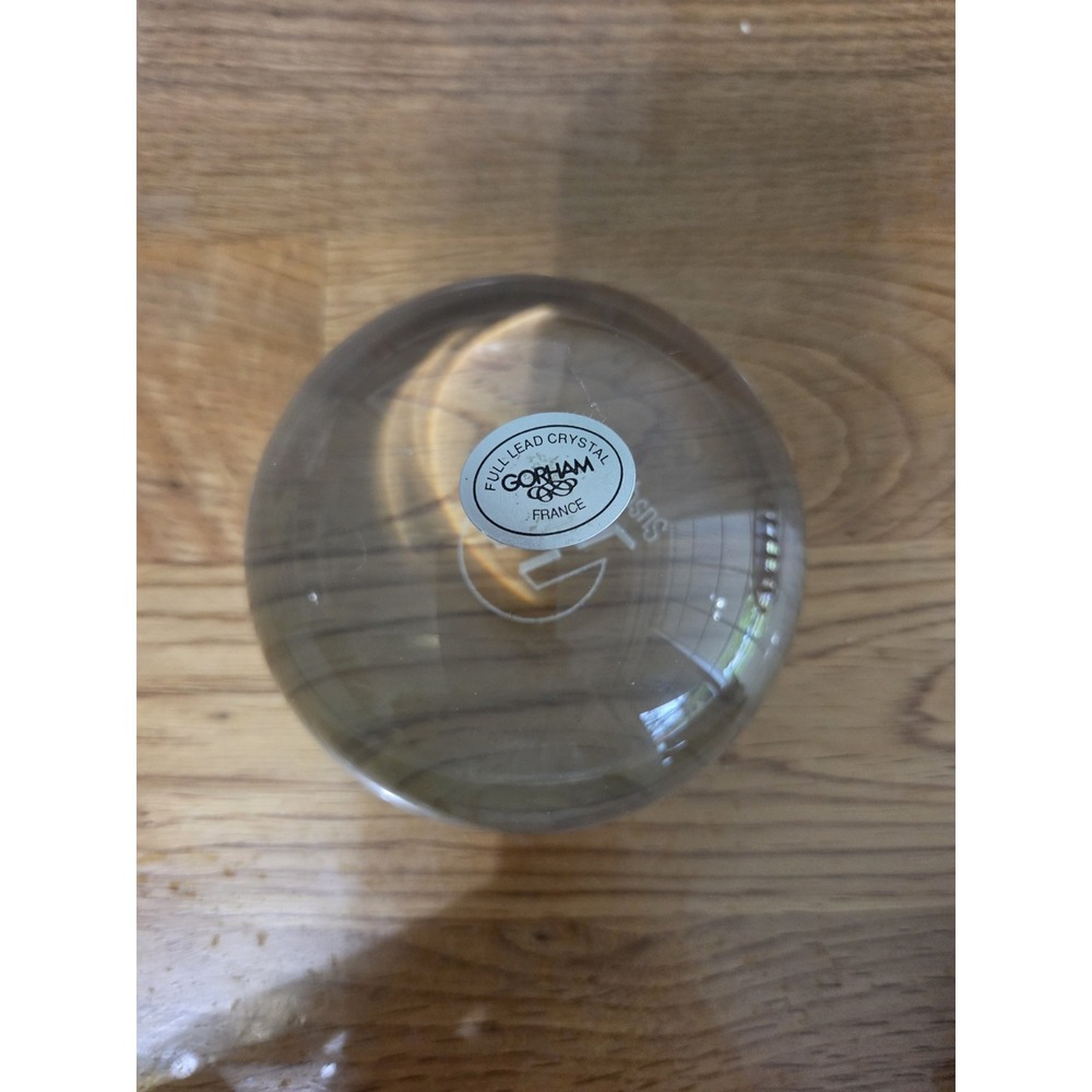 Gorham Paperweight Full Lead Crystal Magnifier Dome Etched Susquehanna H